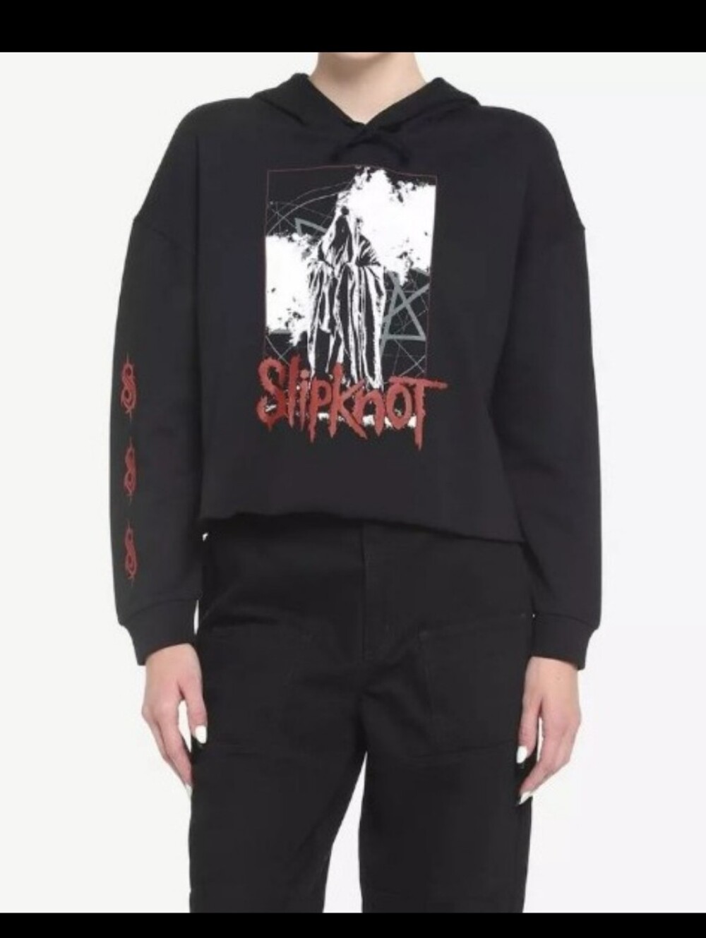 Hot Topic-Slipknot Hooded Figure Girls Crop Hoodie